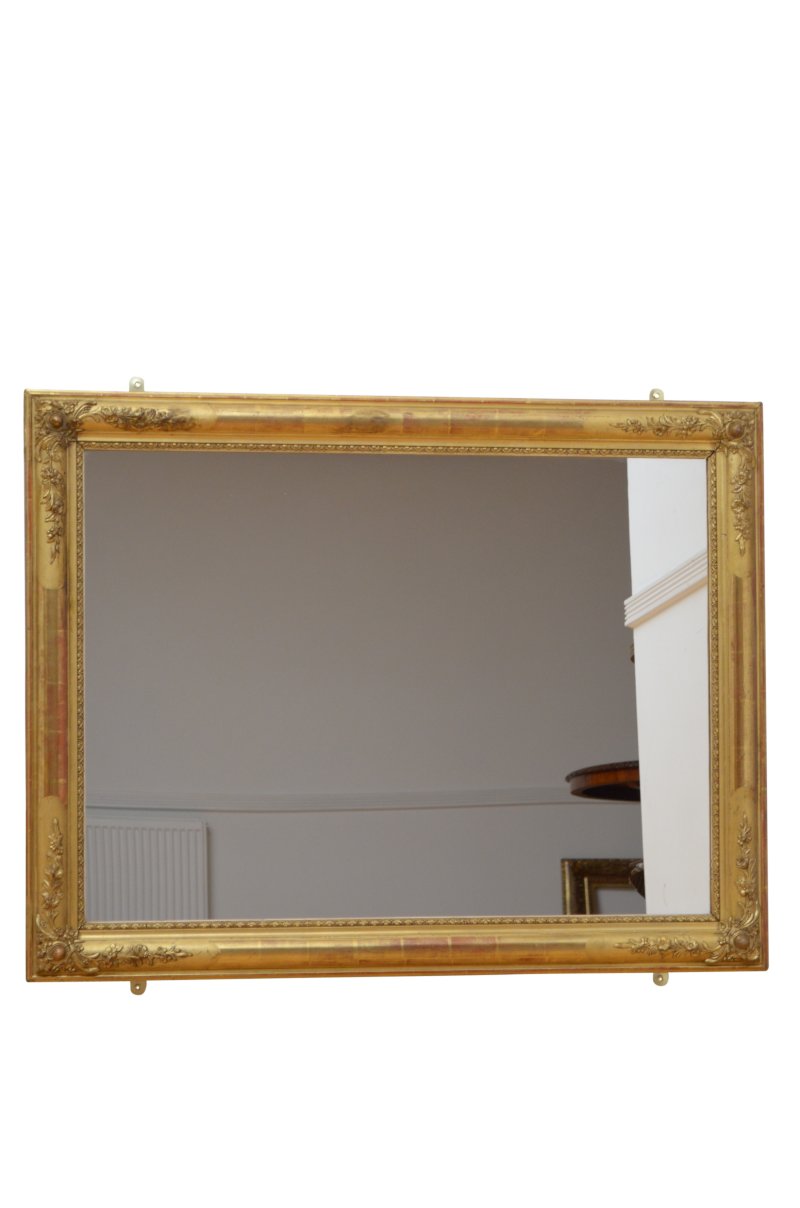 Antique 19th Century Gold Leaf Wall Mirror 94x122cm - Image 2